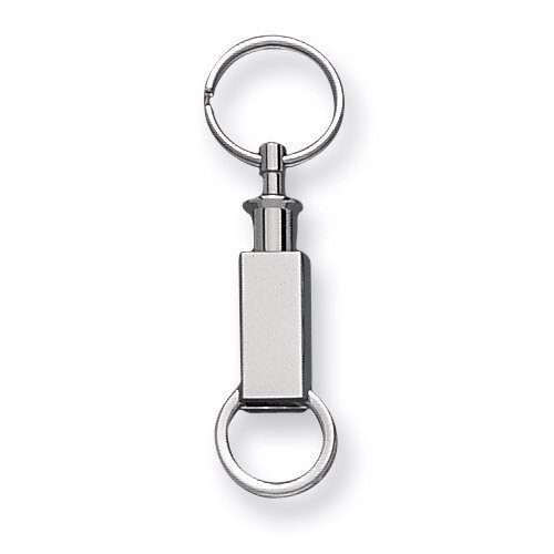 Nickel-plated Rectangular Double Valet Key Ring GL8614, MPN: GL8614, 788089029371