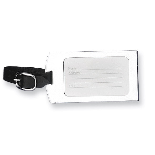 Chrome-plated &amp; Black Strap Engravable Luggage Tag GL8810, MPN: GL8810, 788089068691