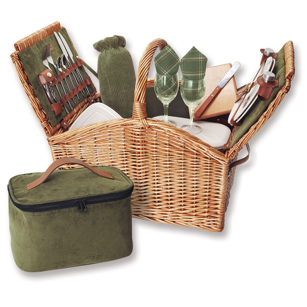 English Style Willow Service for Two Picnic Basket GL9079, MPN: GL9079, 99967115032