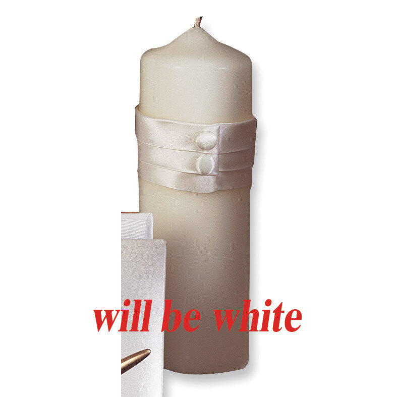 White Audrey Pillar Candle GL9843, MPN: GL9843, 784770591165