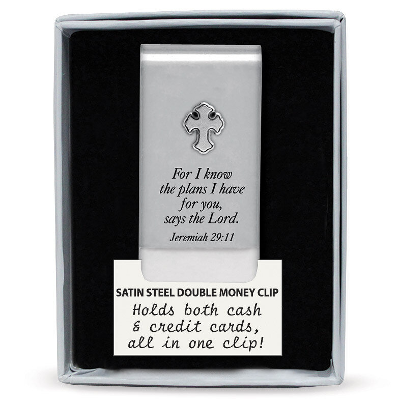 Satin Steel For I Know The Plans Double Money Clip GM10904, MPN: GM10904, 785525251600
