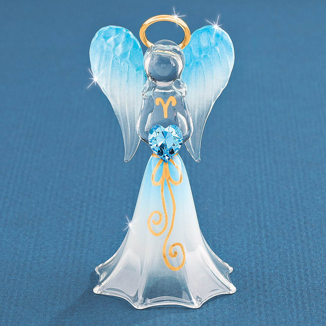 Blue Angel with Crystal Glass Figurine GM1154