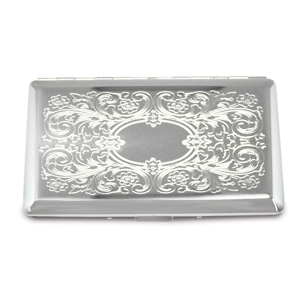Silver-tone (Holds 10-120mm) Cigarette Card Case with Mirror GM12308
