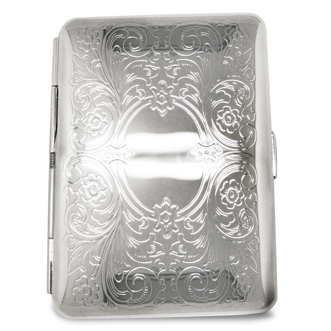 Silver-tone (Holds 14 king) Cigarette Card Case with Elastic GM12322, MPN: GM12322, 788089043865