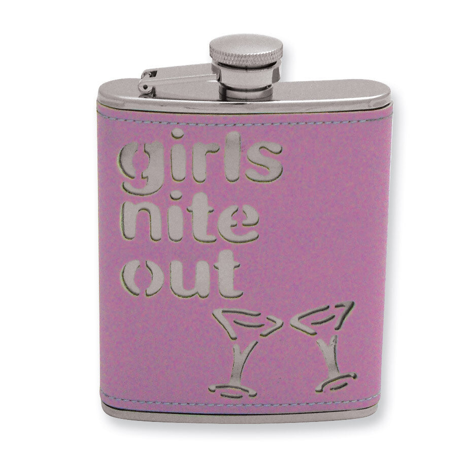 Girls Nite Out Pink Leather Stainless Steel 6 oz. Flask GM127, MPN: GM127, 797140523666