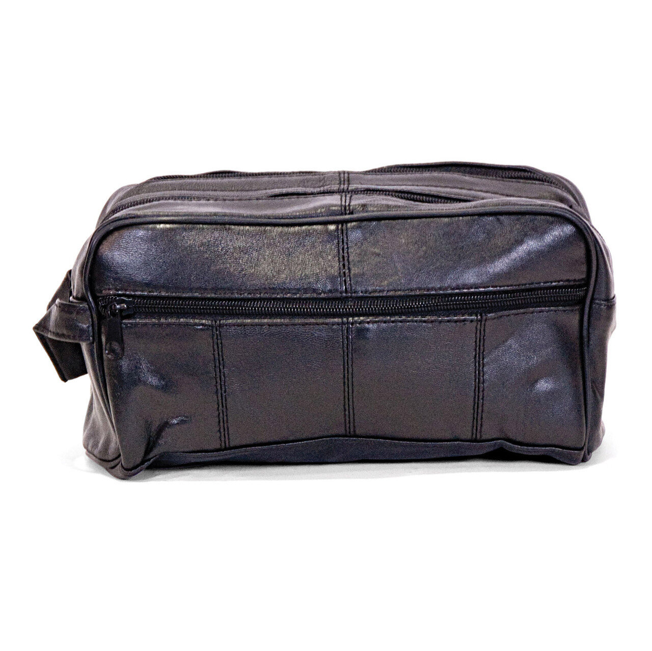 Black Leather Two Pocket Shaving Bag GM12744, MPN: GM12744, 892925000476