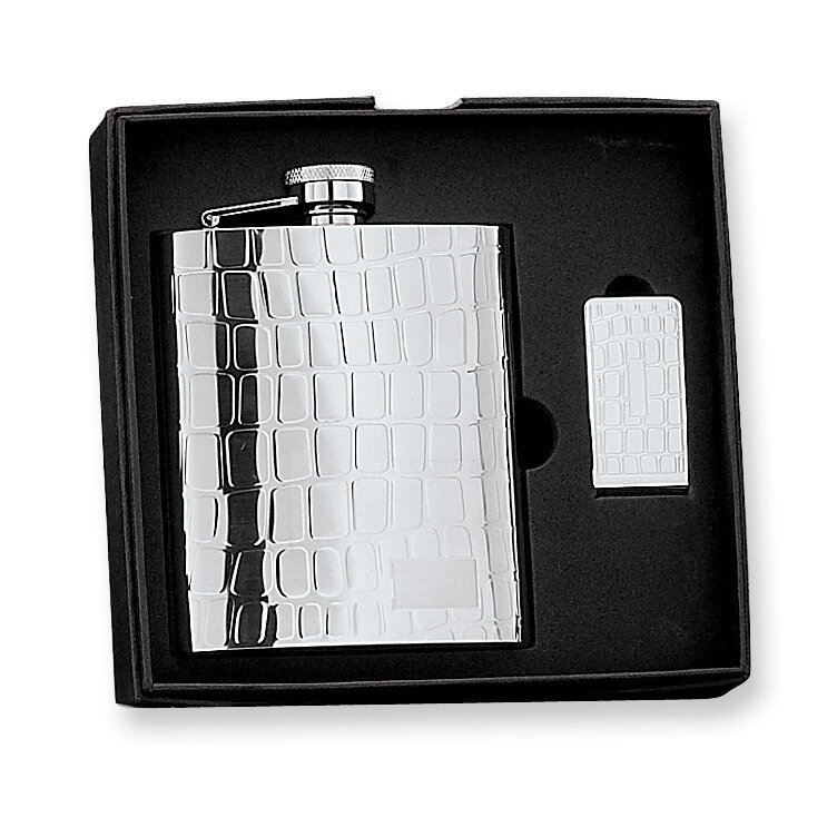8 oz. Stainless Steel Gift Boxed Flask Set GM2712, MPN: GM2712, 788089109042
