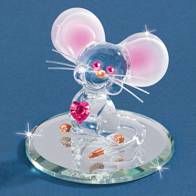 Too Cute Mouse Glass Figurine GM6707