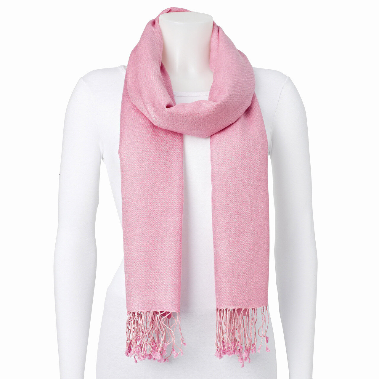 Pink Silk Wool Blend Pashmina Scarf GM8343, MPN: GM8343, 886774553771