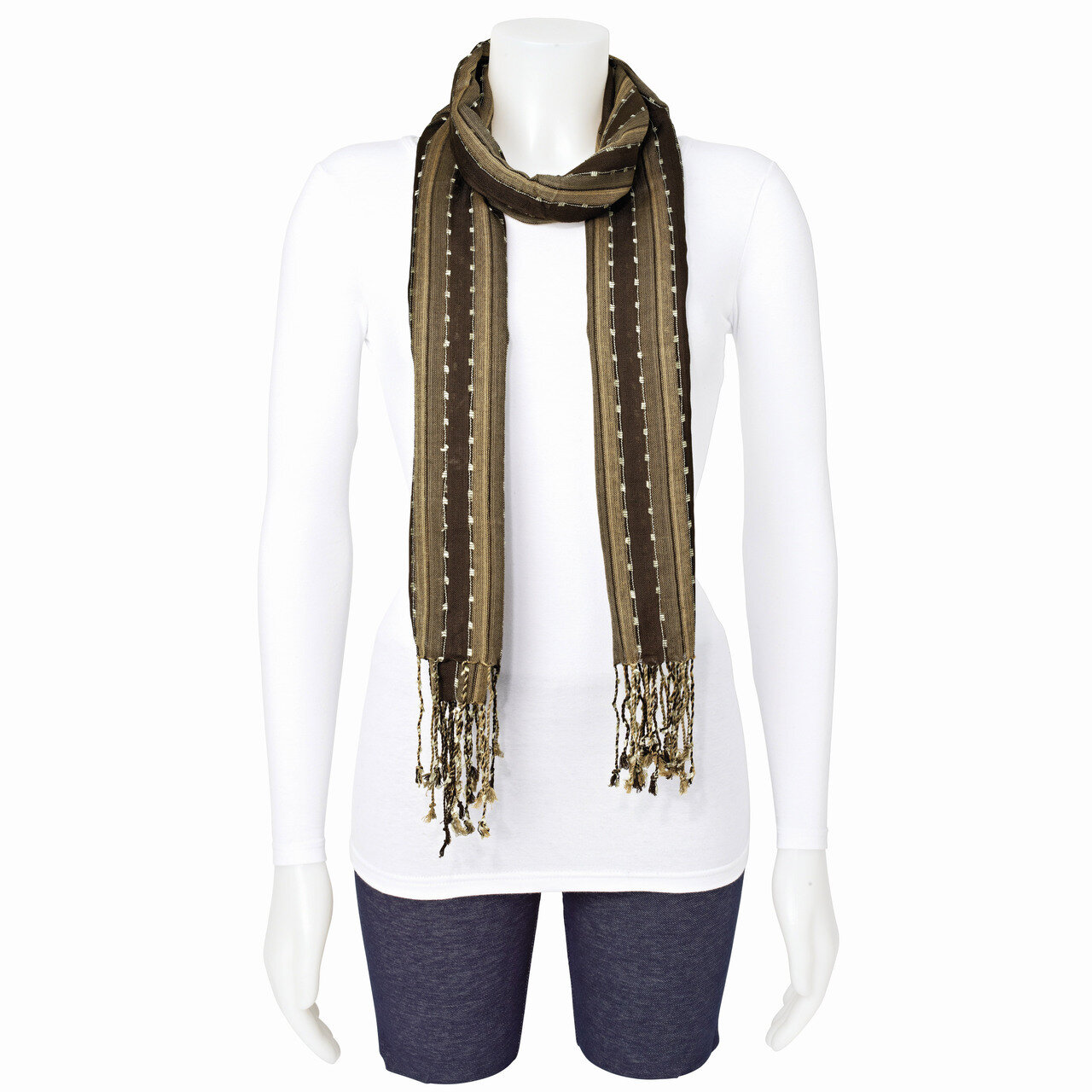 Shades of Brown Striped Fashion Scarf GM8349, MPN: GM8349, 191101416668
