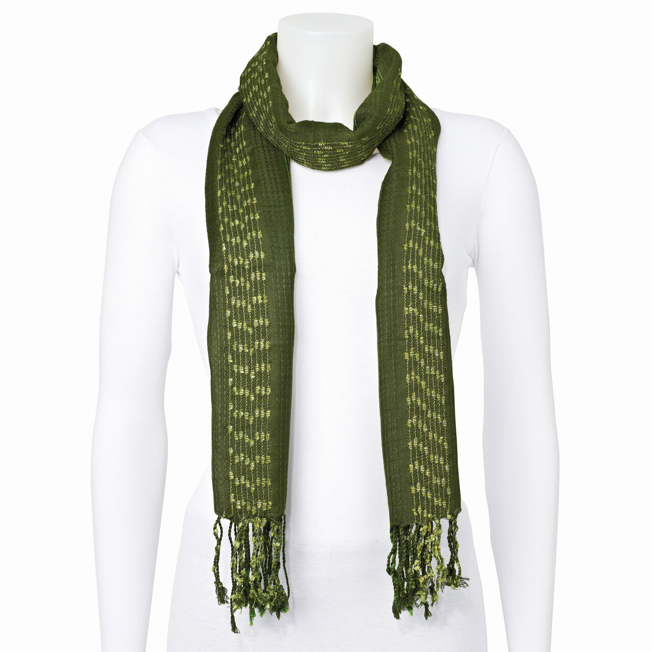 Green Striped Fashion Scarf GM8353, MPN: GM8353, 191101416538