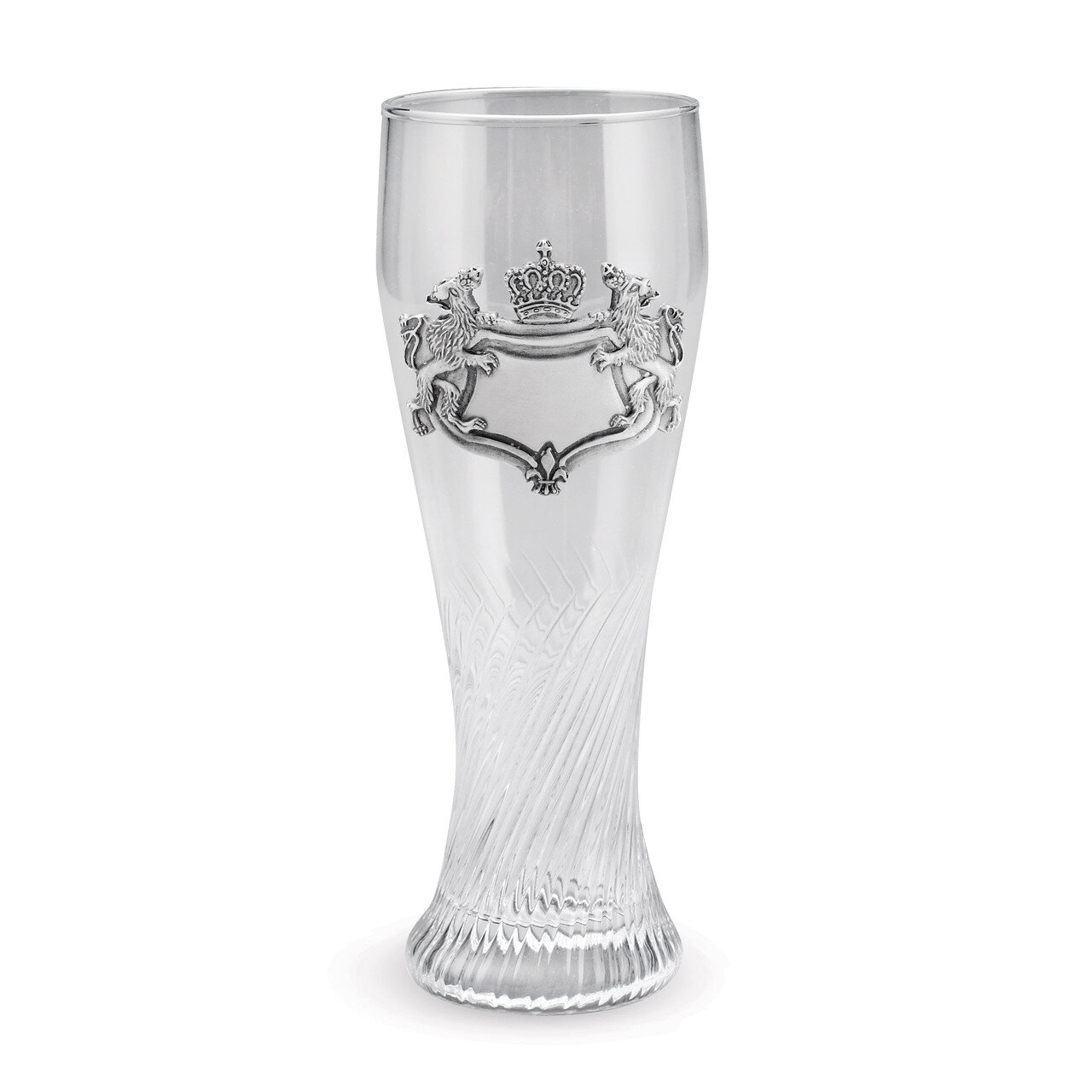 Pilsner Glass with Pewter Eagle Badge and Twisted Bottom GM8507
