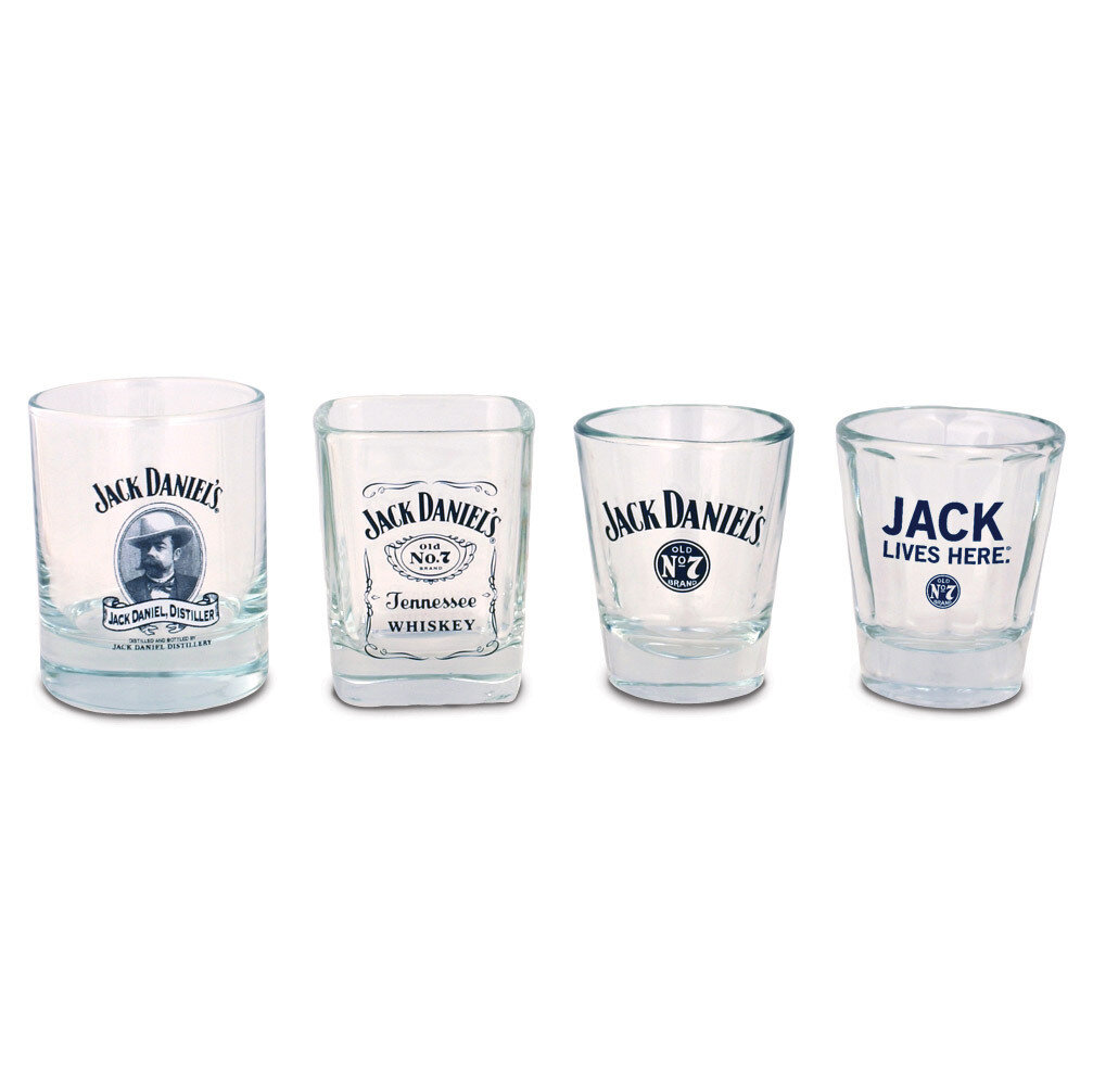 set of 4 Glass Jack Daniels Shot Glass GM8512
