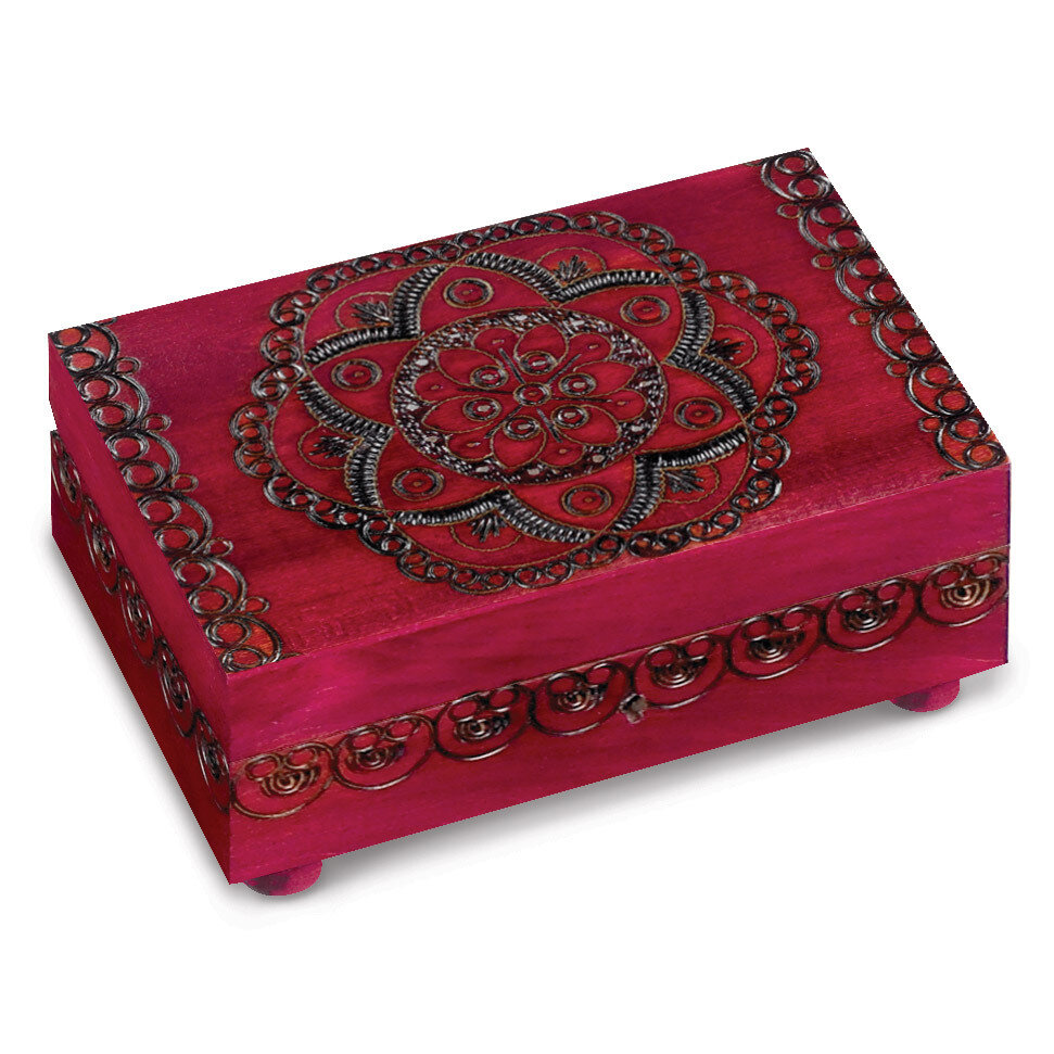 Wooden Floral Pattern Puzzle Box GM8523