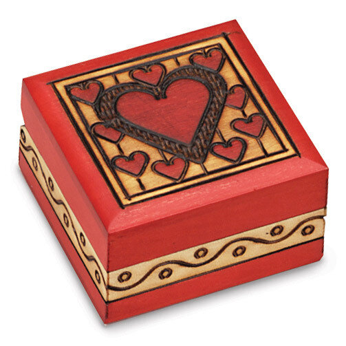 Wooden Red Heart Box GM8541, MPN: GM8541, 610939077266