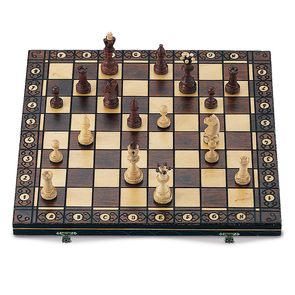 Walnut Finish Wooden Chess Set GM8542