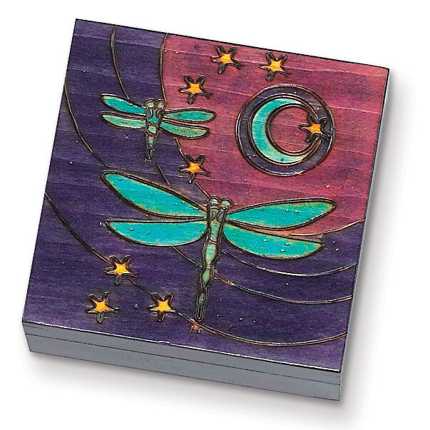 Wooden Carved Dragonfly Box GM8543