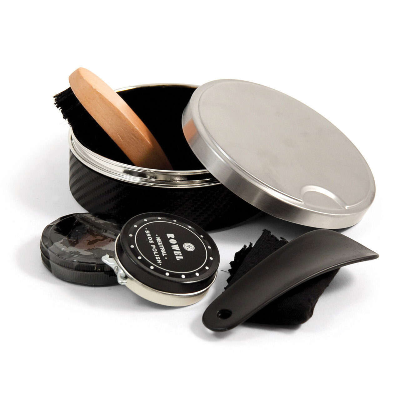 Shoe Shine Stainless Steel Set &amp; Black Leather Case GM8842, MPN: GM8842, 797140575085