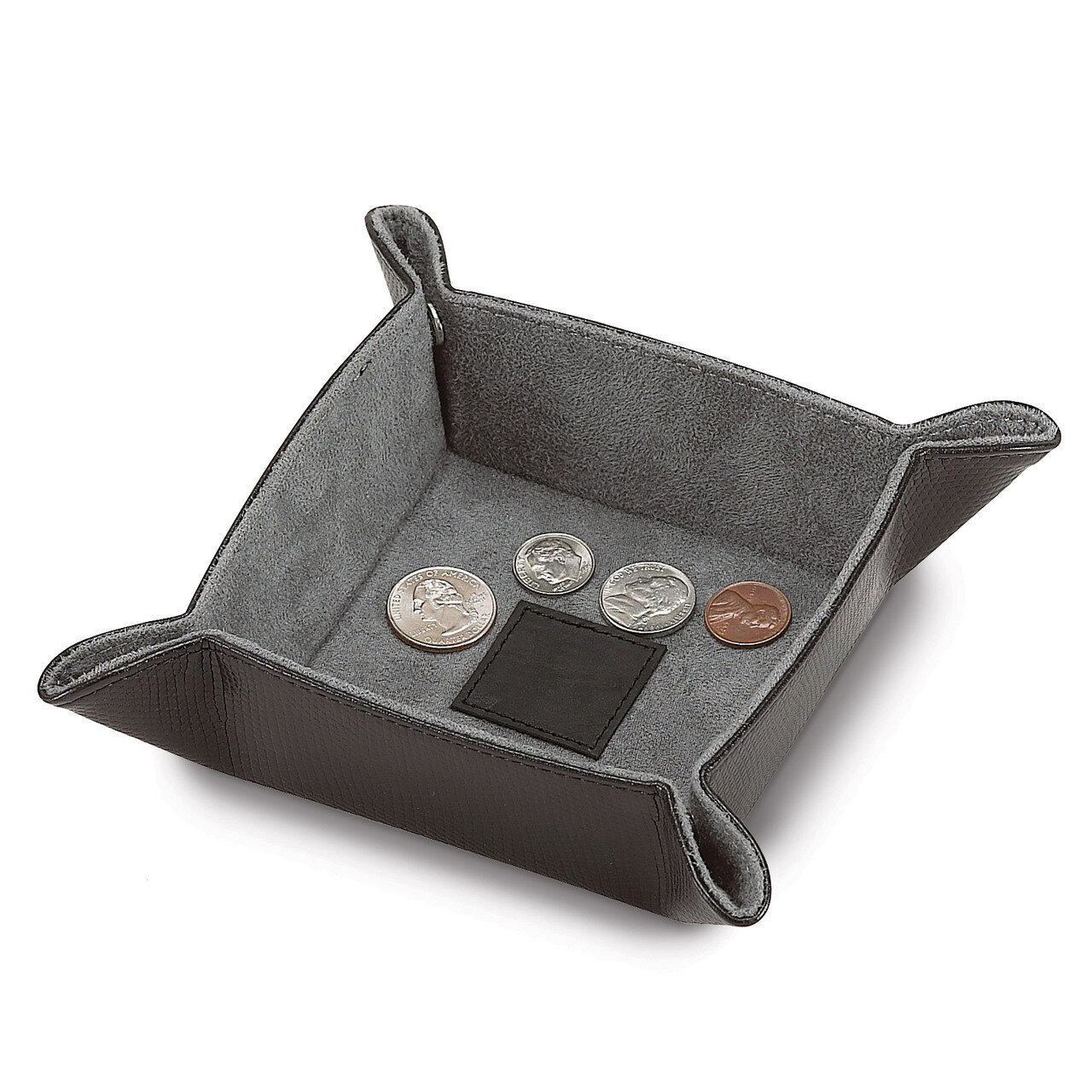Black Snap Tray with Leather Center GM9121