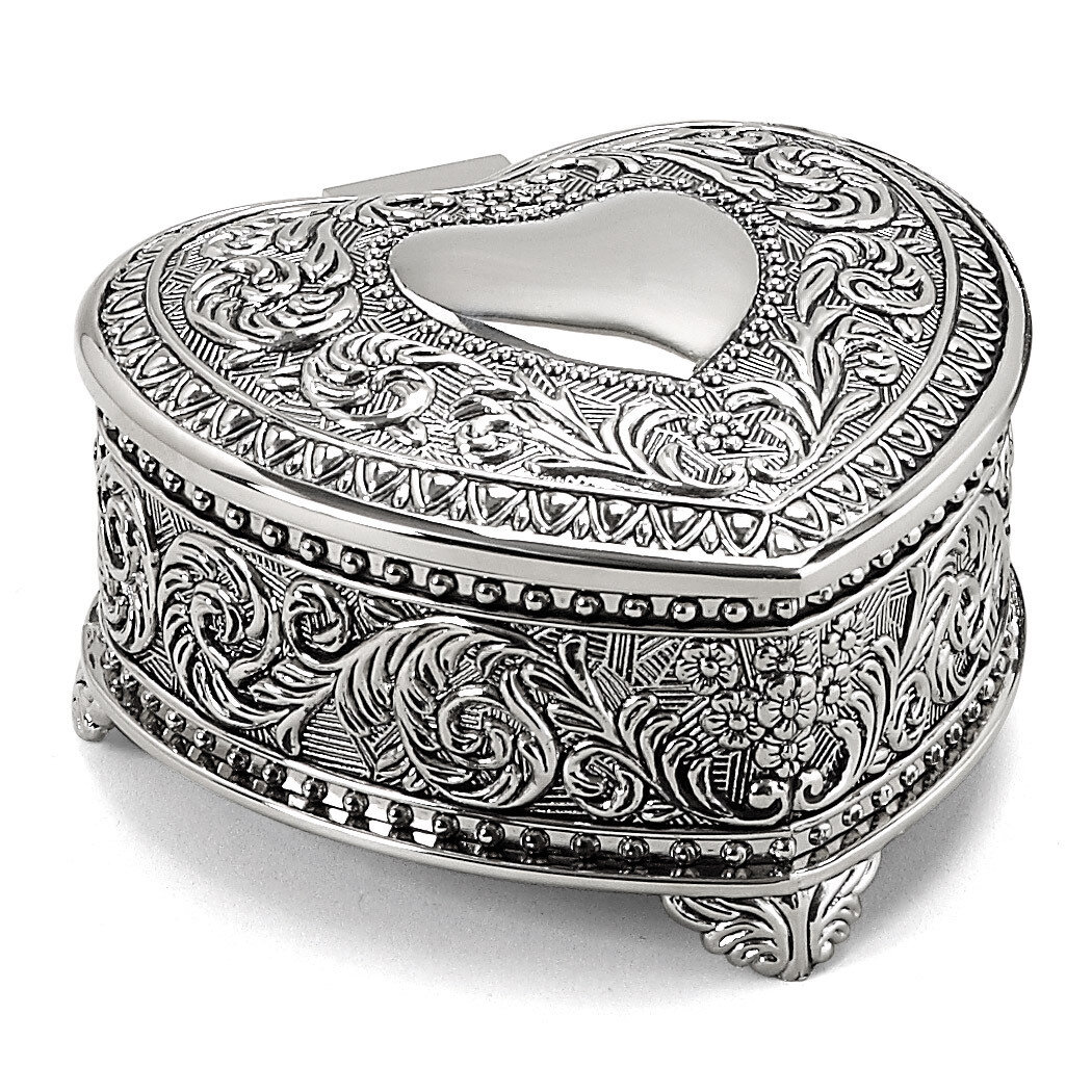 Nickel-plated Genoa Footed Jewelry Box GM9141, MPN: GM9141, 47105272369