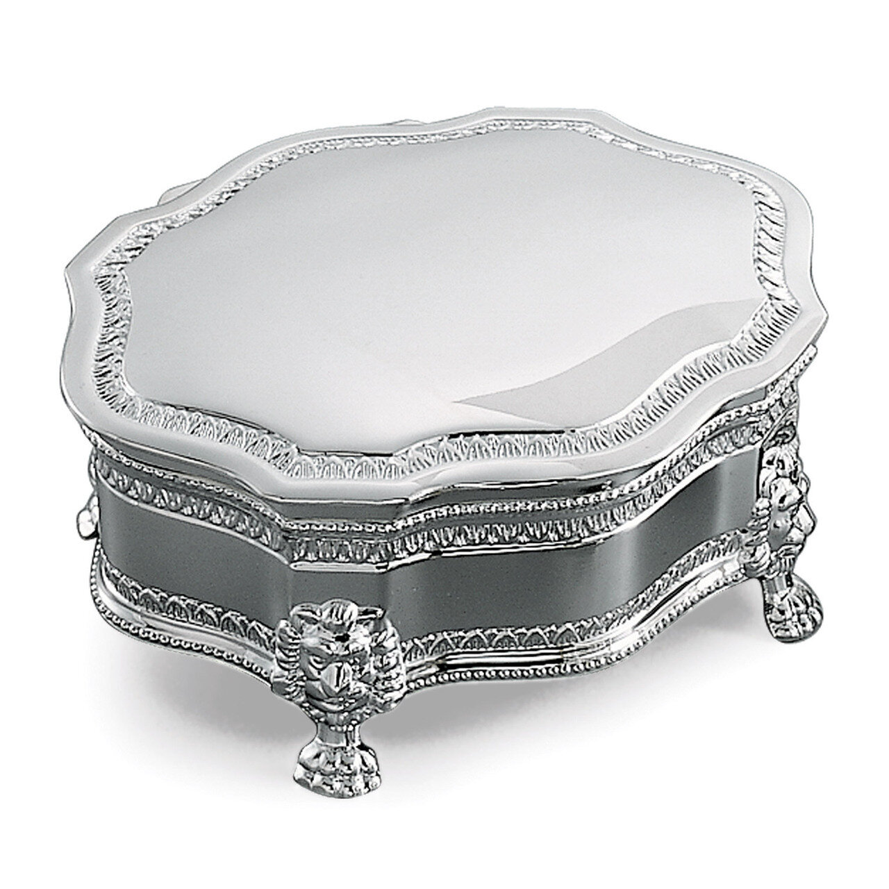 Nickel-plated Victorian Footed Jewelry Box GM9150