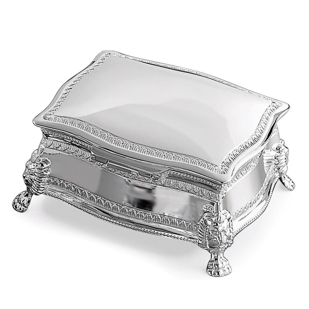 Nickel-plated Figaro Rectangular Footed Jewelry Box GM9152, MPN: GM9152, 47105220230