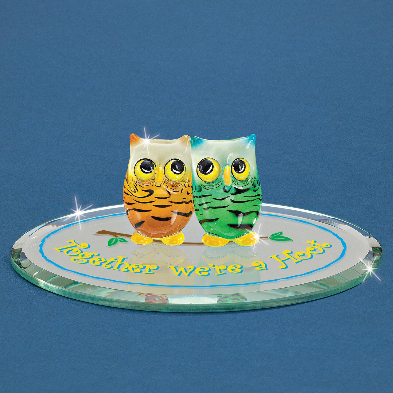Owls Together We're A Hoot Glass Figurine GM9439