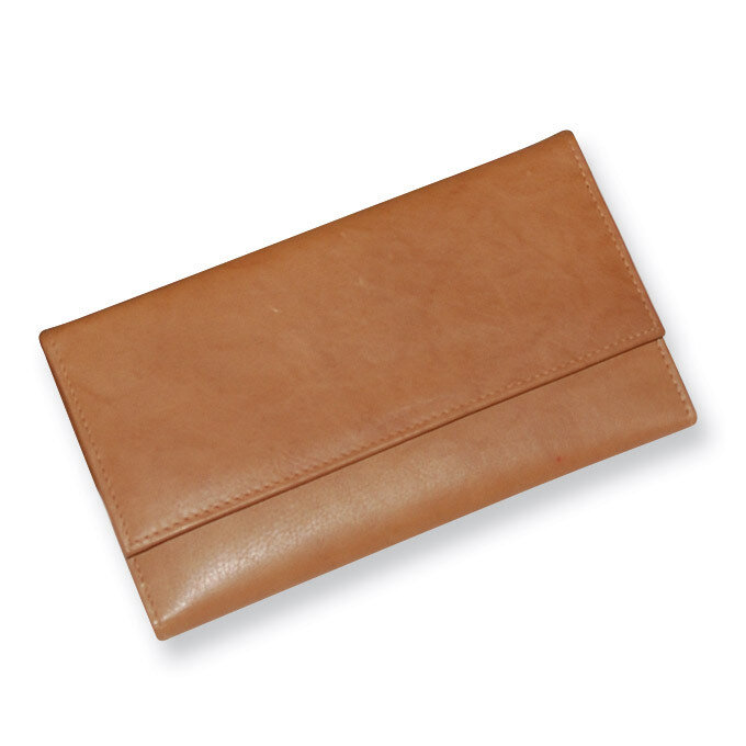 Ladies Tan Leather Medium Clutch GP2036