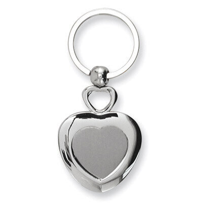 Nickel-plated Satin and Polished Heart Key Ring GP2857, MPN: GP2857,