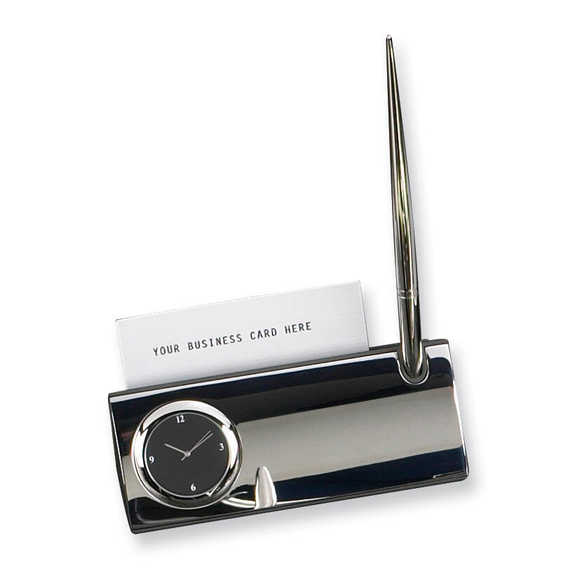 Silver-plated Pen with Clock and Card Holder GP4585, MPN: GP4585, 797140131441