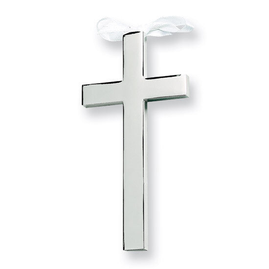 Silver-plated White Ribboned Cross GP5193