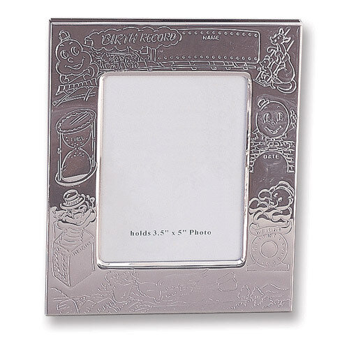 Silver-plated Birth Record 3.5 x 5 Inch Picture Frame GP571