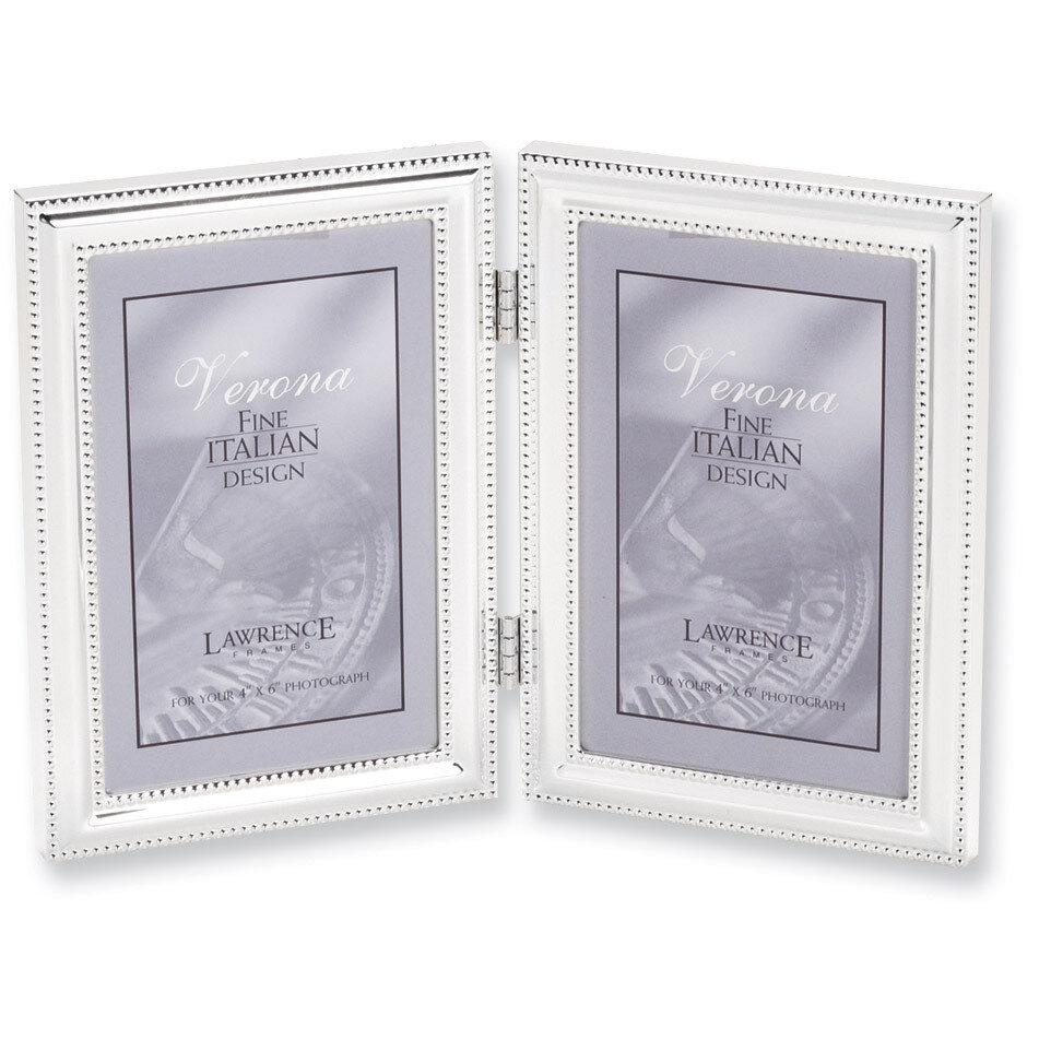 Silver-plated Beaded Double 5 x 7 Inch Picture Frame GP5951, MPN: GP5951, 751148052672