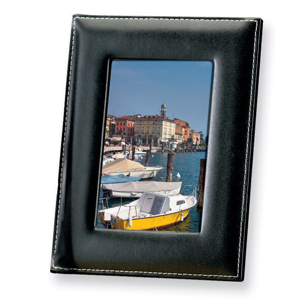 Black Leather 4 x 6 Inch Picture Frame GP5966