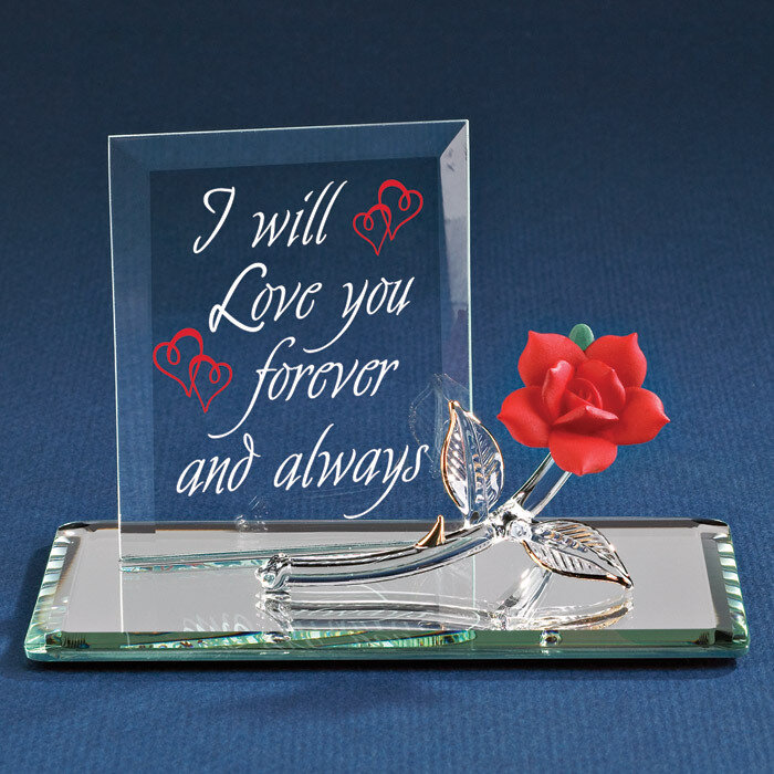 Forever Red Rose Glass Figurine GP6033