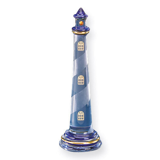 Blue Lighthouse Glass Figurine GP6059
