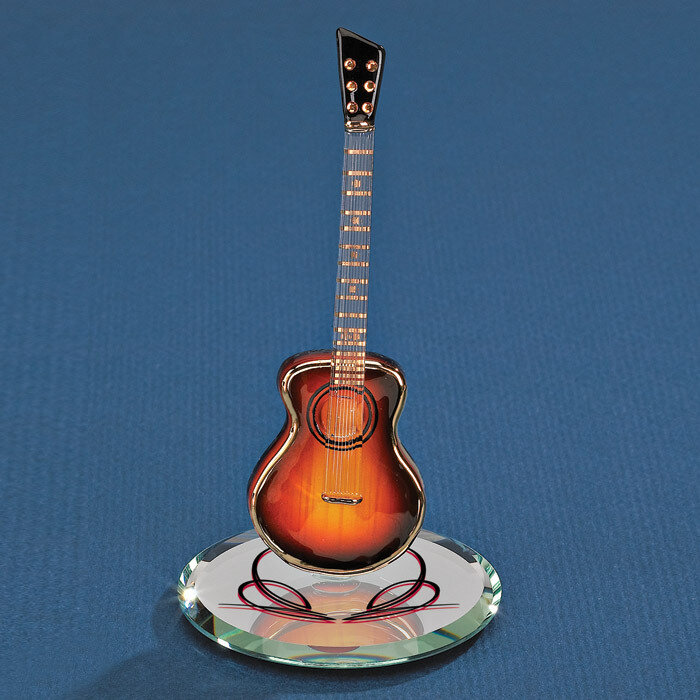 Sunburst Acoustic Guitar Glass Figurine GP6065