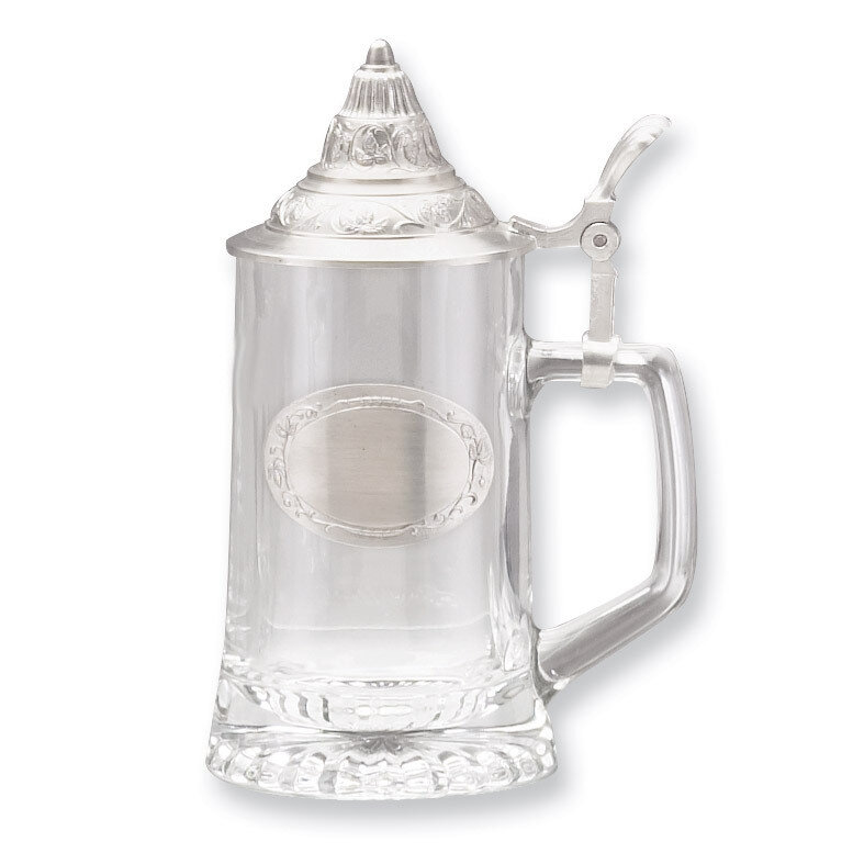 Pewter Emblem Removeable Lid Glass Starbottom 13.5oz Stein GP6944