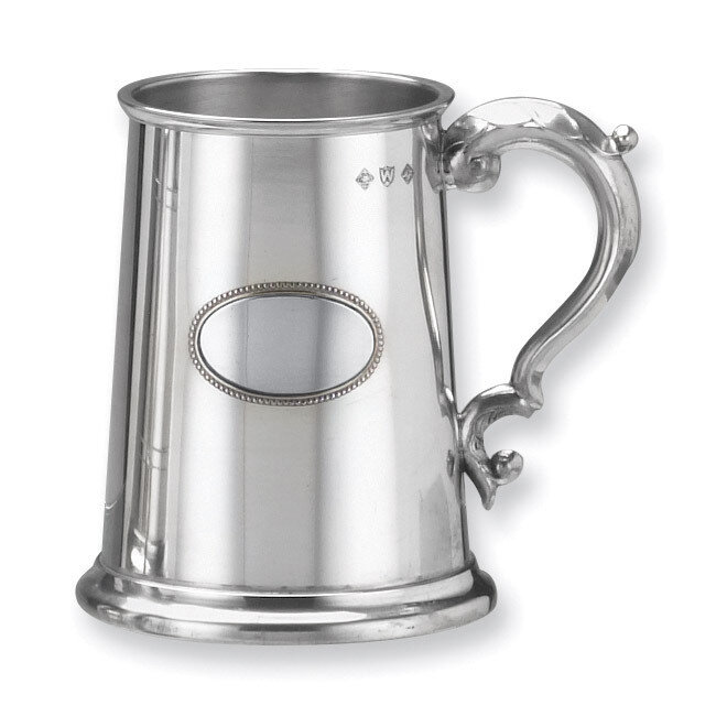 17 oz. Classic Stainless Steel Glass Bottom Pewter Plate Tankard GP6947, MPN: GP6947, 610939052201