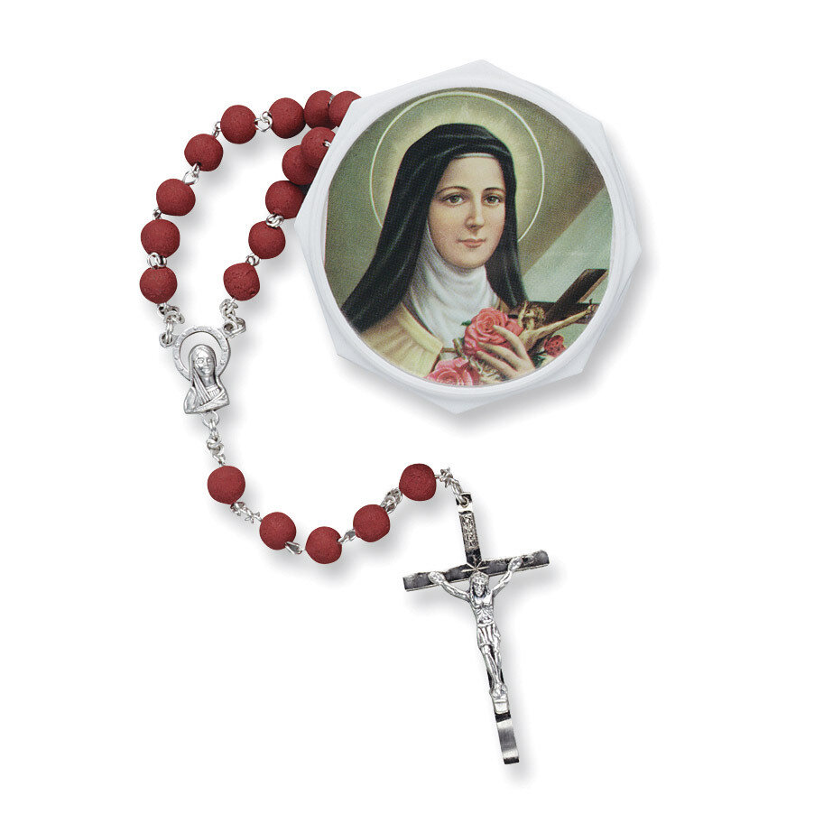 Saint Theresa Crushed Rose Petals Rosary GP886