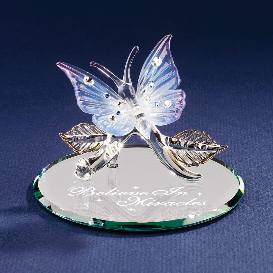 Butterfly Believe in Miracles Glass Figurine GP921