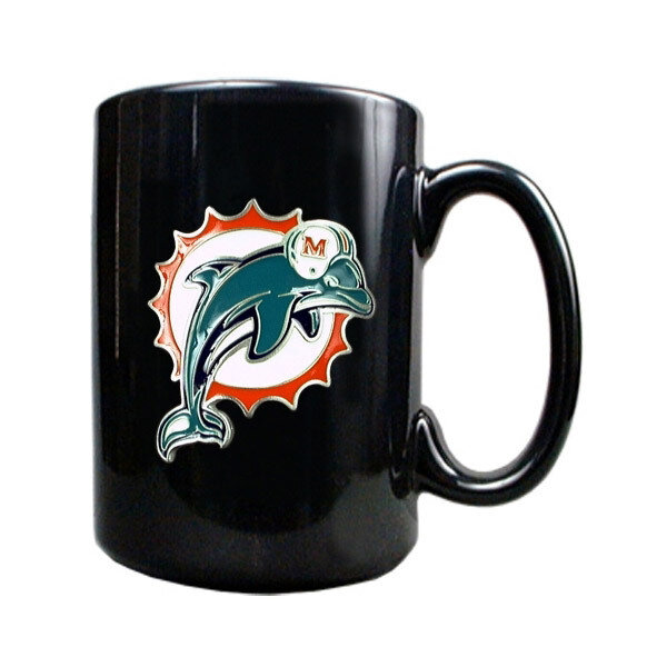 Miami Dolphins 15oz Black Ceramic Mug GC148, MPN: GC148, 89006708035