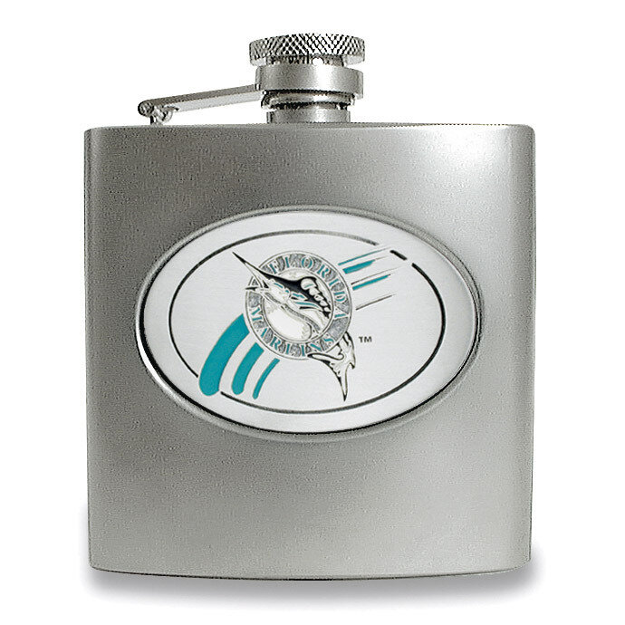 Florida Marlins Stainless Steel 6oz Hip Flask GC970