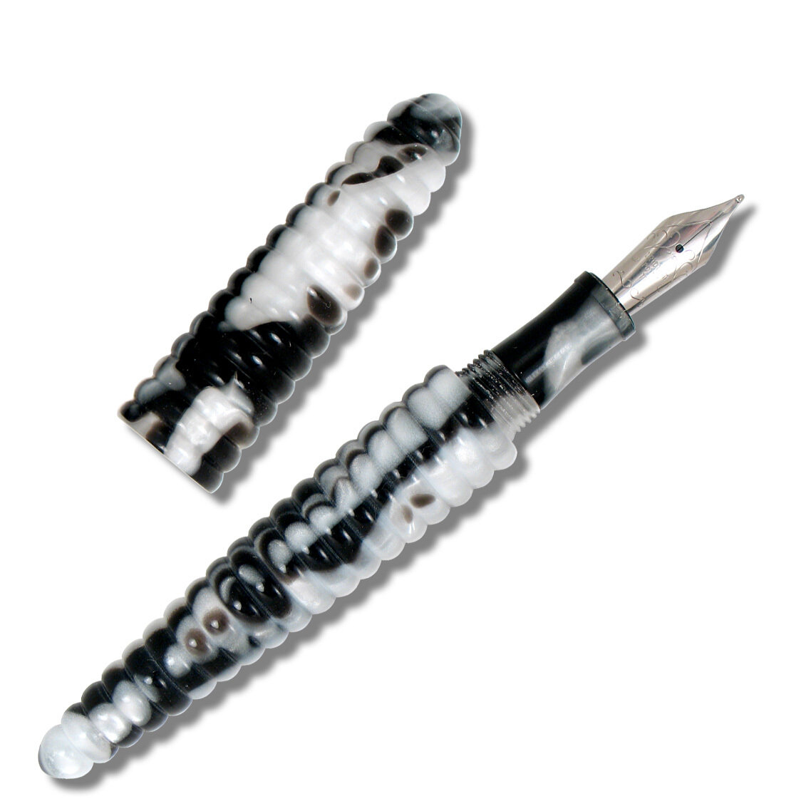 ACME Rings Black/White Fountain Pen By Robert &amp; Trix Haussmann, MPN: P2H05F