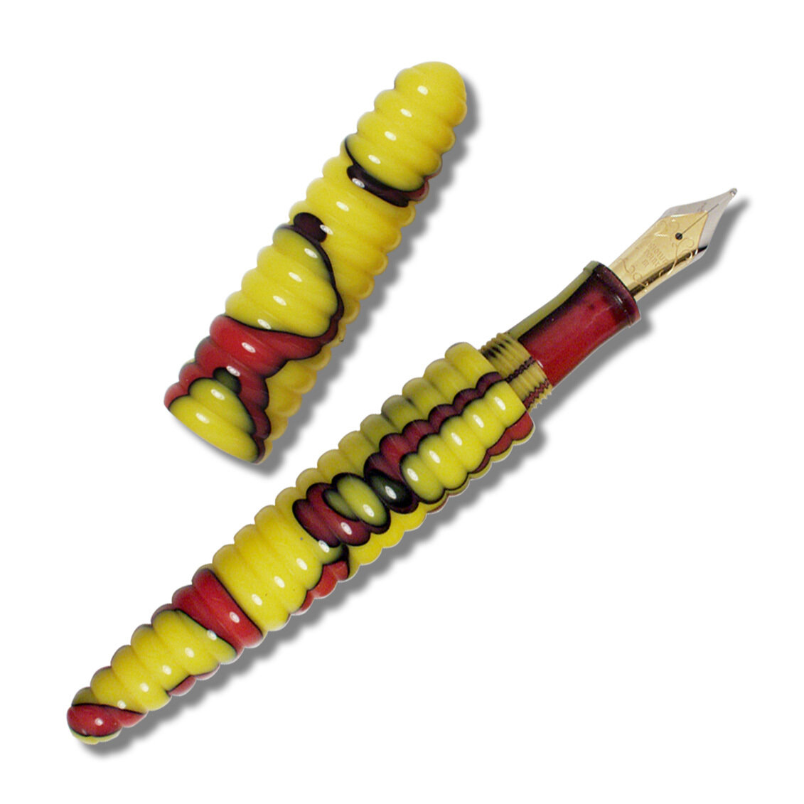 ACME Rings Yellow/Red Fountain Pen By Robert &amp; Trix Haussmann, MPN: P2H04F