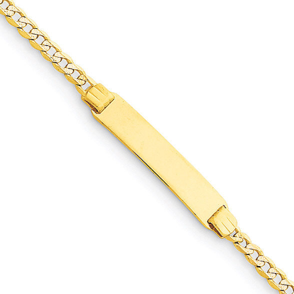 Pave Curb Link Child ID Bracelet 14k Gold BID46-6, MPN: BID46-6, 883957345758