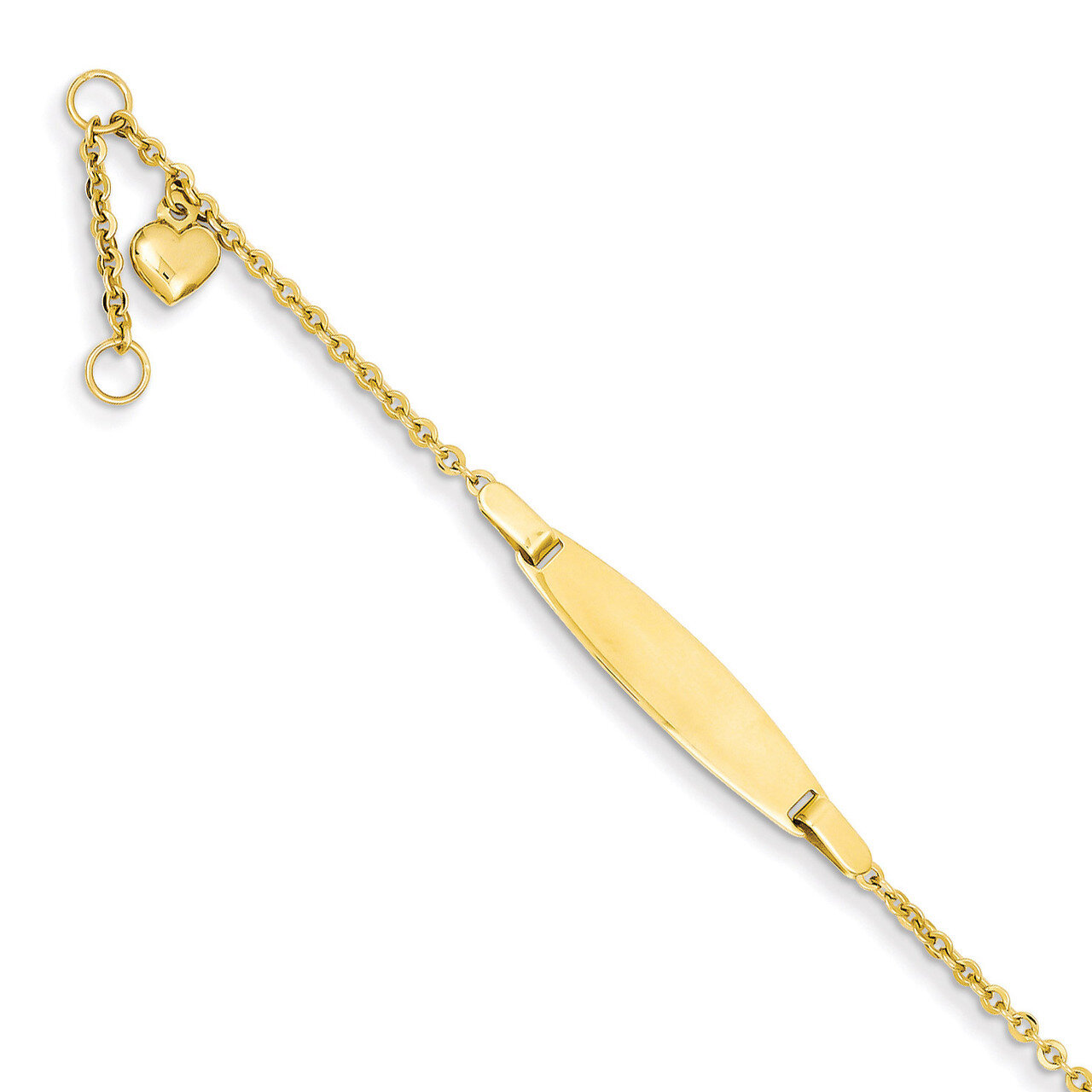 Heart &amp; .5in ext. Baby ID Bracelet 14k Gold Polished BID87-4.5, MPN: BID87-4.5, 886774365787