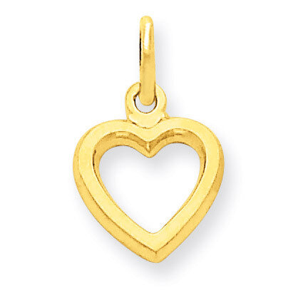 Solid Polished Flat-Backed Heart Charm 14k Gold C2152