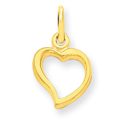 Solid Polished Flat-Backed Heart Charm 14k Gold C2153, MPN: C2153, 886774088501