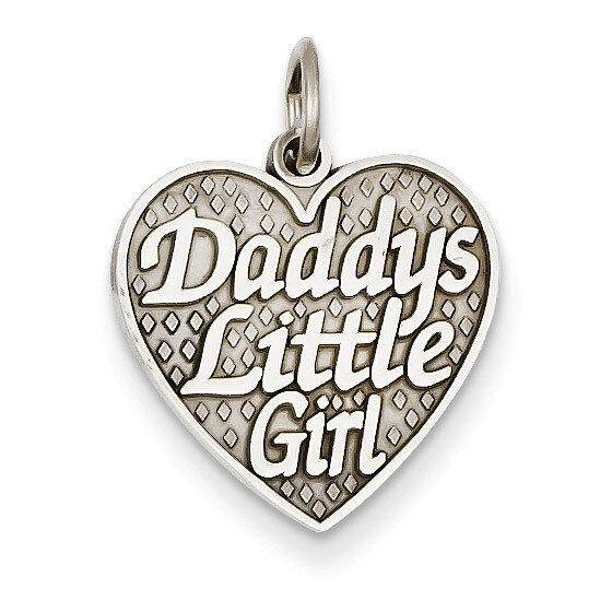 Daddys Little Girl in Heart Charm 14k White Gold Polished D1087, MPN: D1087, 886774092126